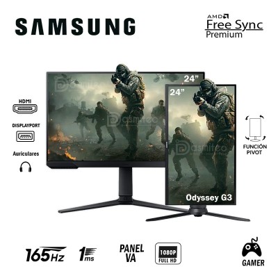 Monitor Samsung 24” LS24AG320NL Odyssey G3 165HZ 1MS VA