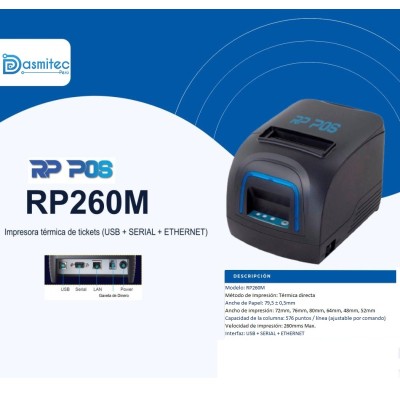 Impresora térmica de Tickets RP POS RP-260M