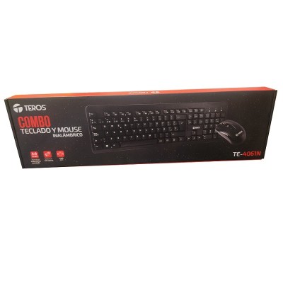 Kit Inalámbrico Multimendia Teclado + Mouse TE-4061N, 2.4GHz, Receptor nano USB, Negro.