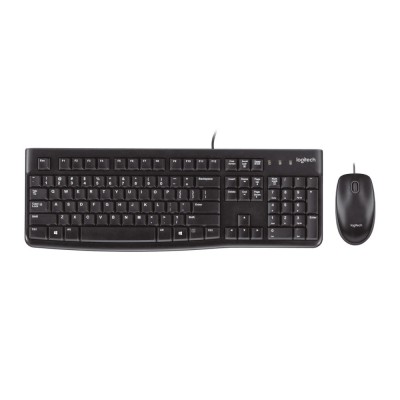 Kit Teclado y Mouse Logitech MK120, Alámbrico USB, Diseño Resistente, Negro