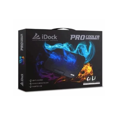 Cooler Idock N6 PRO IDOCK / 2Vent / 2 pt USB / 5 niveles/ LED AZUL/ 12" a 17"