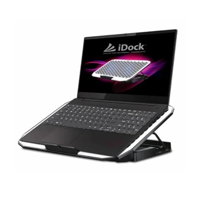 Cooler Idock ARTIC N5 / 2Vent / 2 pt USB / 5 niveles/ LED AZUL/ 12" a 17"