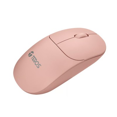 Mouse Optico inalambrico Teros TE-1218S, color Rosado, 1000 dpi, receptor USB.