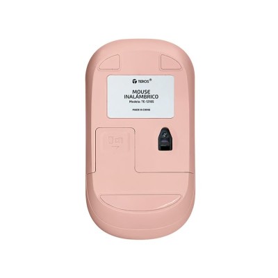 Mouse Optico inalambrico Teros TE-1218S, color Rosado, 1000 dpi, receptor USB.