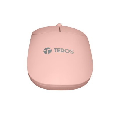 Mouse óptico inalámbrico Teros TE1217S, color Rosado, 1000 dpi, receptor USB.
