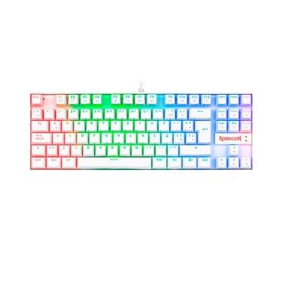 TECLADO REDRAGON KUMARA K552W-RGB ESPAÑOL WHITE MECANICO SWITCH RED