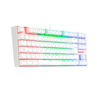 TECLADO REDRAGON KUMARA K552W-RGB ESPAÑOL WHITE MECANICO SWITCH RED