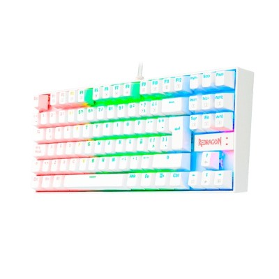 TECLADO REDRAGON KUMARA K552W-RGB ESPAÑOL WHITE MECANICO SWITCH RED