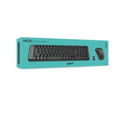 Kit de Teclado y Mouse Logitech MK220 Inalambrico Black