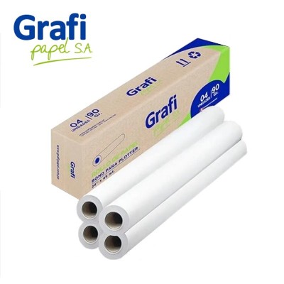 Rollo de Papel Plotter Bond 90gr, 24 pulgadas x 40 metros (A1), Grafipapel