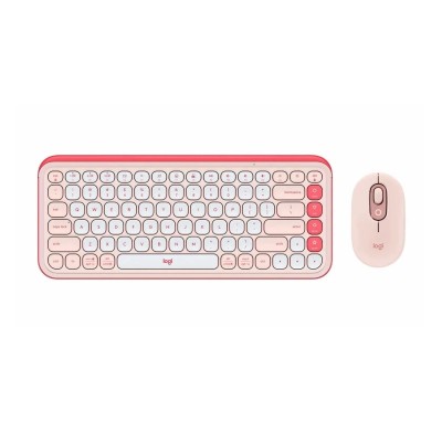Teclado Logitech + Mouse Pop Icon Bluetooth/Wireless Sp / Copilot/ Rose (920-013053)