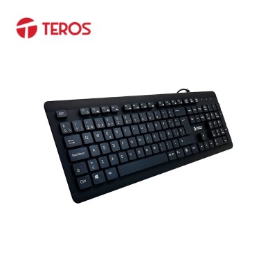 Teclado lavable TEROS TE-4065N, IPX7, USB, negro