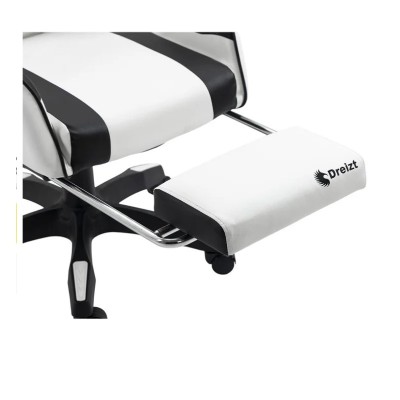 Silla Gamer Ergonómica Dreizt Shine Series Blanca Con Posapies Reclinable