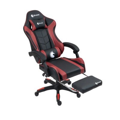 Silla Gamer Ergonómica Dreizt Shine Series Rojo Jam Con Posapies Reclinable