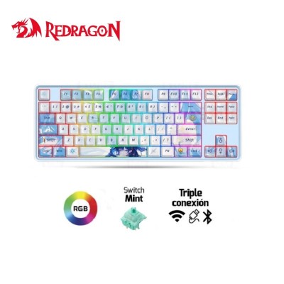 Teclado Redragon STAR BLADE RGB-PRO WirelessEnglish K707AK BLUE ANIME