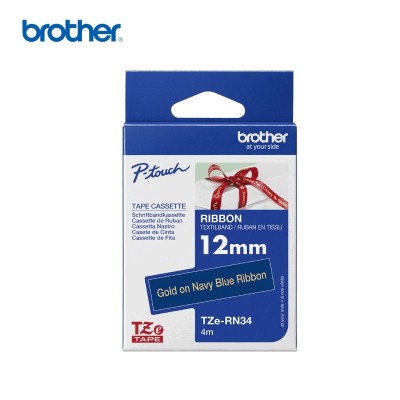 CINTA BROTHER TEXTIL TZERN34 DORADA SOBRE AZUL MARINO 12MM