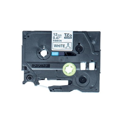 CINTA BROTHER TEXTIL TZER231 NEGRO SOBRE BLANCO 12MM X 4M