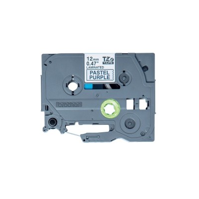 CINTA BROTHER LAMINADA TZEMQF31 NEGRO SOBRE LILA 12MM X 4M