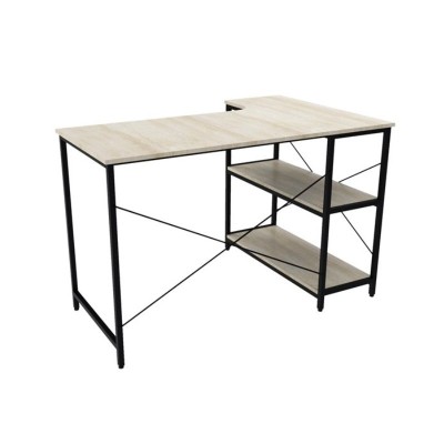 Escritorio Gaming Xtech XTF-CD186, Estructura en L, 2 estantes, Roble oscuro (Mesa para PC/Laptop)