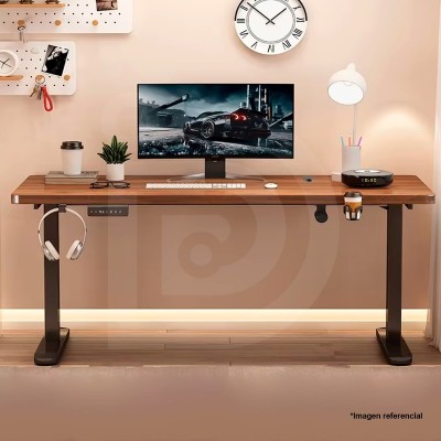 Escritorio Eléctrico DP Gamer IC04 Brown Altura Regulable 140x60 Base Negra