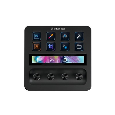STREAM DECK PLUS, 8 teclas Macro LCD, 4 Diales, Panel táctil, USB-C, Black