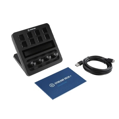 STREAM DECK PLUS, 8 teclas Macro LCD, 4 Diales, Panel táctil, USB-C, Black