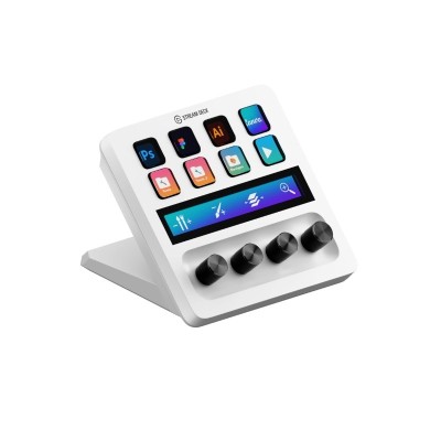 STREAM DECK PLUS, 8 teclas Macro LCD, 4 Diales, Panel táctil, USB-C, White
