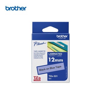 Cinta Brother TZE-531 Negro Sobre Azul 12mm x 8m