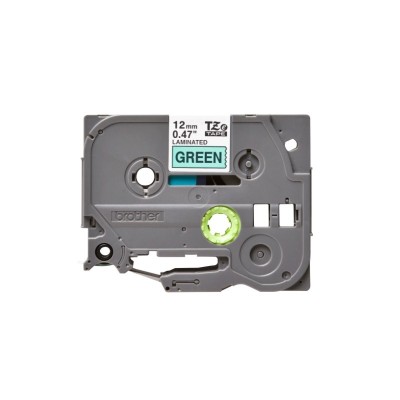 Cinta Brother TZE-731 Negro Sobre Verde 12mm x 8m