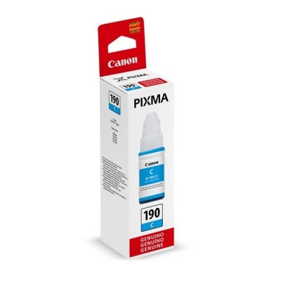 Botella de Tinta Canon GI-190C, Cyan, 70ml