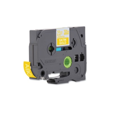 Cinta Brother TZe-MQ835, 12mm x 5m, Laminada Dorado Satinado