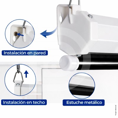 Ecran Eléctrico DP Gamer IC12 de 120 Pulgadas con Control Remoto