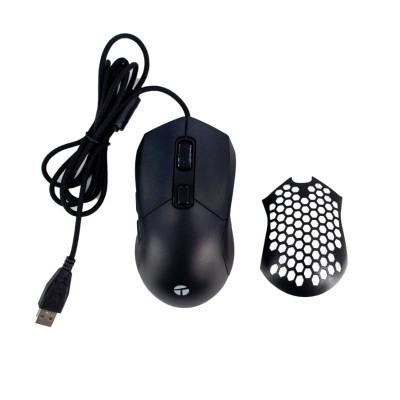 Mouse gamer TEROS TE-1232G, DPI hasta 7200, RGB, 7 botones, óptico, negro