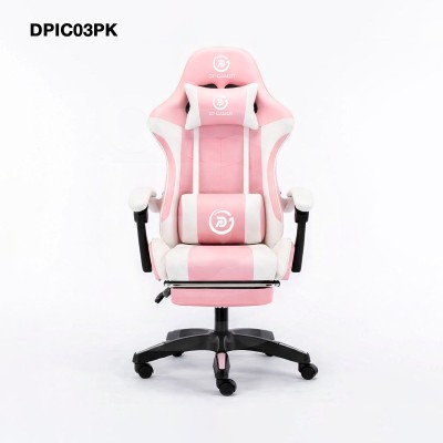 Silla DP Gamer IC03 Rosado  con Reposapiés y Reclinable