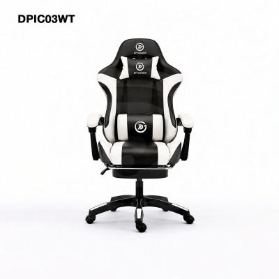 Silla DP Gamer IC03 Blanco con Reposapiés y Reclinable