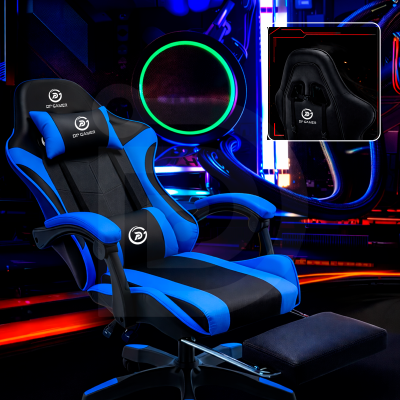 Silla DP Gamer IC03 Azul con Reposapiés y Reclinable