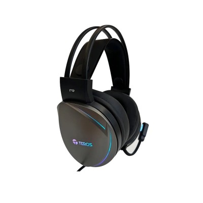 Audifonos Gaming TEROS TE-8170N estéreo 7.1, micrófono, Negro, Luces RGB