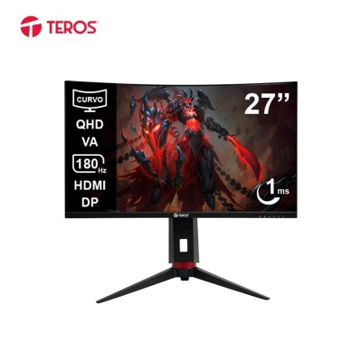 Monitor curvo TEROS TE-2767G, 27" QHD VA, 180 Hz, 1 ms, HDMI, DP, PIVOT