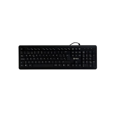 Teclado lavable TEROS TE-4065N, IPX7, USB, negro