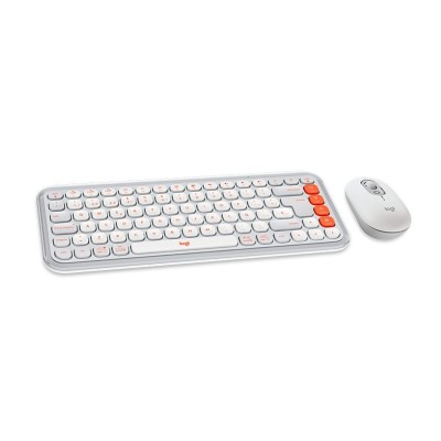 Teclado Logitech + Mouse Pop Icon Bluetooth/Wireless Sp / Copilot/ White (920-013055)