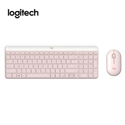 TECLADO LOGITECH + MOUSE MK470 WIRELESS SLIM USB ROSE