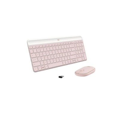 TECLADO LOGITECH + MOUSE MK470 WIRELESS SLIM USB ROSE