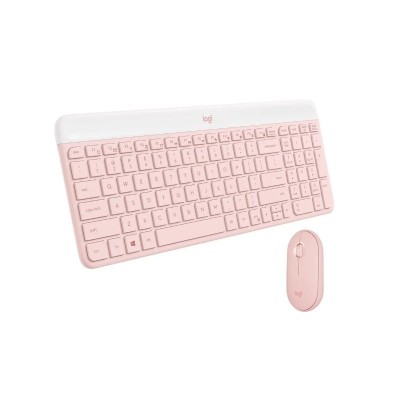 TECLADO LOGITECH + MOUSE MK470 WIRELESS SLIM USB ROSE