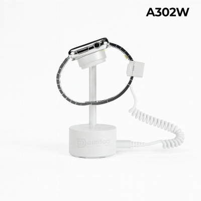 Soporte Antirrobo A302W, Alarma, Exhibidor Smartwatch/Reloj, Blanco