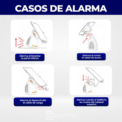 Soporte Antirrobo SI503AW, Exhibición, Alarma/Carga, para Tablet 8"