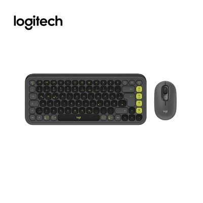 Teclado Logitech + Mouse Pop Icon Bluetooth/Wireless Sp Copilot Graphite