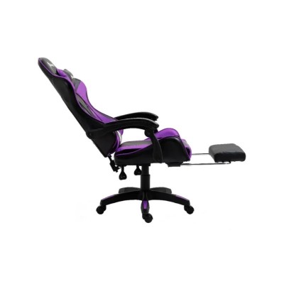 Silla Gamer Ergonómica Dreizt Shine Series Purpura Con Posapies Reclinable