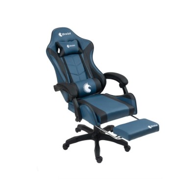 Silla Gamer Ergonómica Dreizt Shine Series Azul Indigo Con Posapies Reclinable