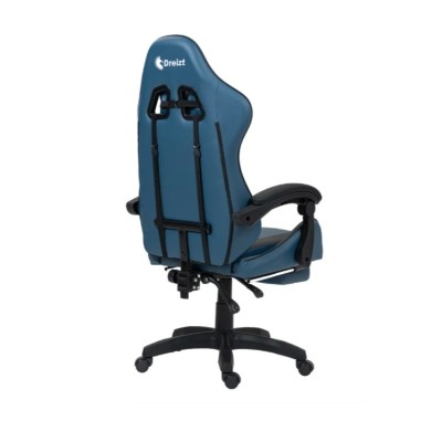 Silla Gamer Ergonómica Dreizt Shine Series Azul Indigo Con Posapies Reclinable