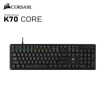 Teclado Mecánico Corsair K70 CORE RGB, Switch Red, Español, Negro